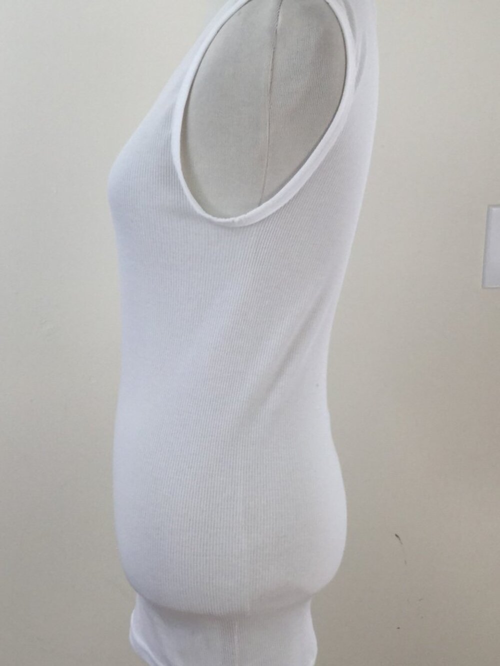 B.U.M. Equipment White Ribbed Tank Top m - Picture 3 of 6